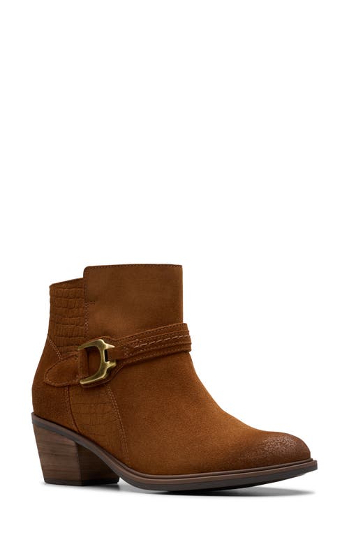 Shop Clarksr Clarks(r) Neva Buckle Bootie In Dark Tan Suede