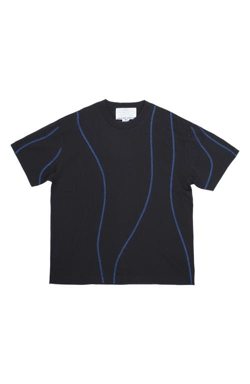 Overlock Stitch T-Shirt in Black