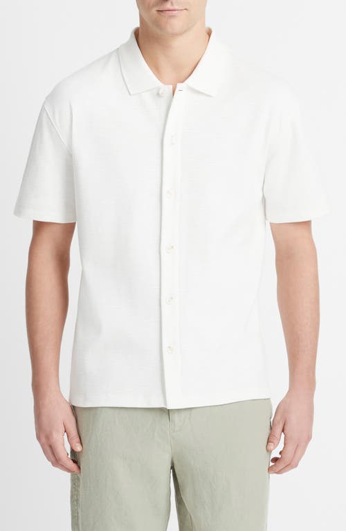 Vince Variegated Jacquard Knit Short Sleeve Button-Up Shirt at Nordstrom,