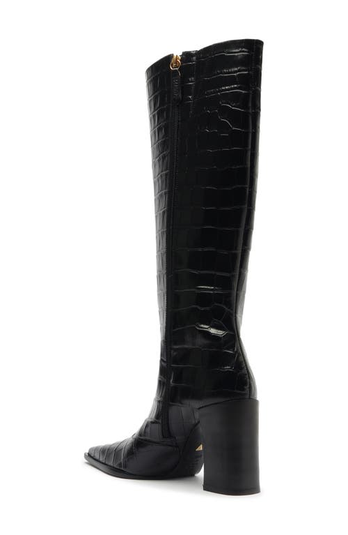 Schutz Raffaela Up Pointed Toe Knee High Boot In Black