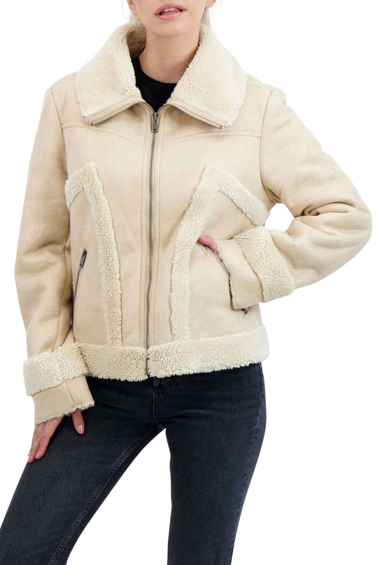 sebby faux shearling jacket