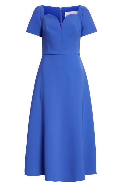 Carolina Herrera Sweetheart Neck Crepe Midi Dress In Blue