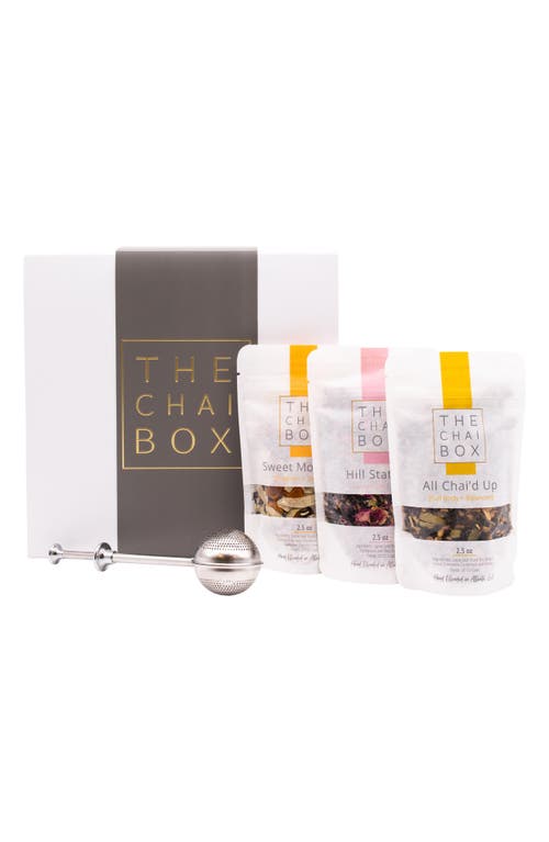 The Chai Box Bestsellers Tea & Steeper Gift Set in White at Nordstrom