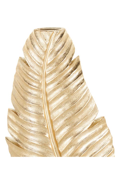 Vivian Lune Home Golden Leaf Vase In Gold