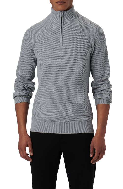 Bugatchi Diagonal Stitch Quarter Zip Sweater at Nordstrom,