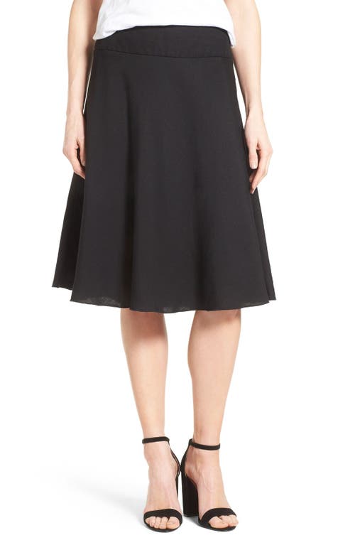 NIC+ZOE Summer Fling Linen Blend Skirt in Black Onyx