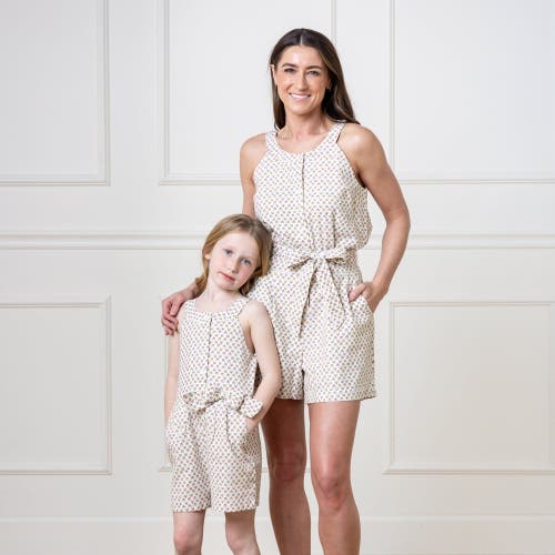 Shop Hope & Henry Girls' Halter Button Front Linen Romper, Kids In Provence Mini Floral