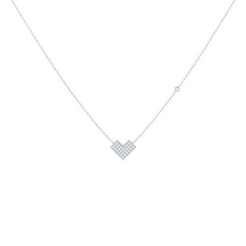 Luvmyjewelry One Way Arrow Sterling Silver Diamond Necklace In Silver