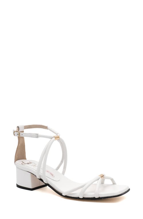 Manchester Ankle Strap Sandal in White Parmasoft