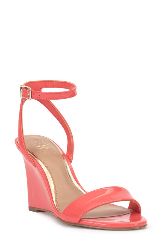 Shop Vince Camuto Jefany Ankle Strap Wedge Sandal In Peach Pop