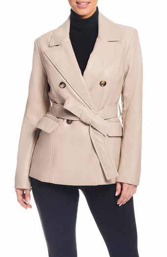 Topshop Belted Faux Leather Trench Coat