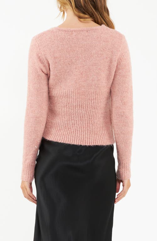 Shop Ripe Maternity Nala Twist Front Maternity/nursing Sweater In Dusty Pink