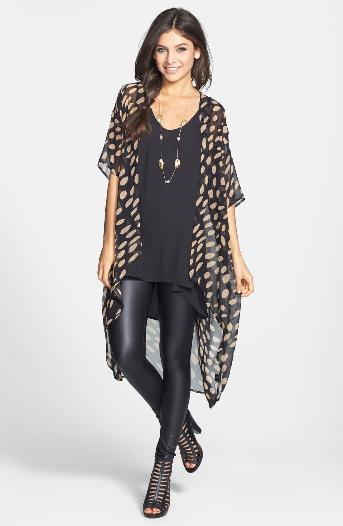 Potter's Pot Print Kimono Jacket (Juniors) Nordstrom