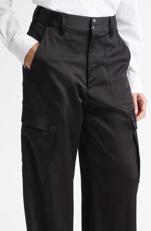 Shop Maria Mcmanus Snap Stretch Wide Leg Cargo Pants In Black