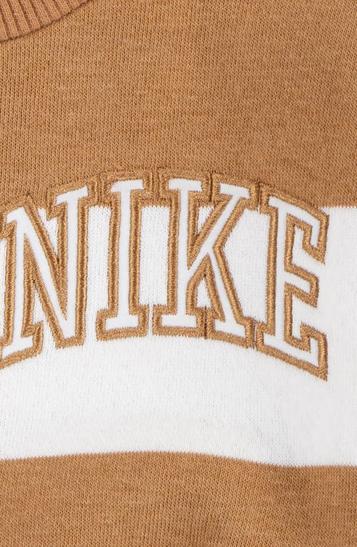 Shop Nike Fleece Crewneck Sweatshirt & Joggers Set In Flax