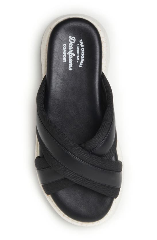 Shop Dearfoams Daisy Platform Slide Sandal In Black