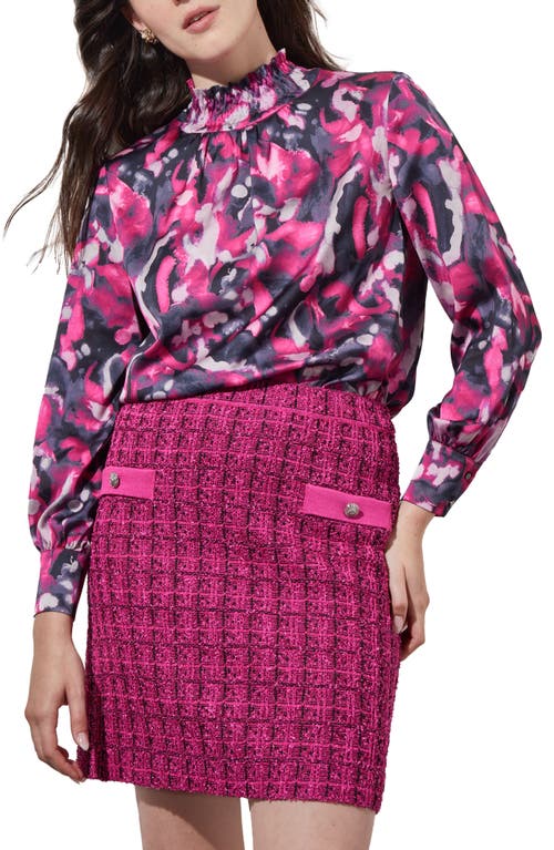 Ming Wang Abstract Floral Crêpe de Chine Top Mlby/Gnt/Biv at Nordstrom,