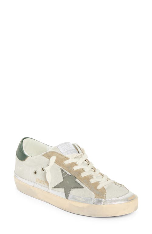 Shop Golden Goose Super-star Low Top Sneaker In Grey/green