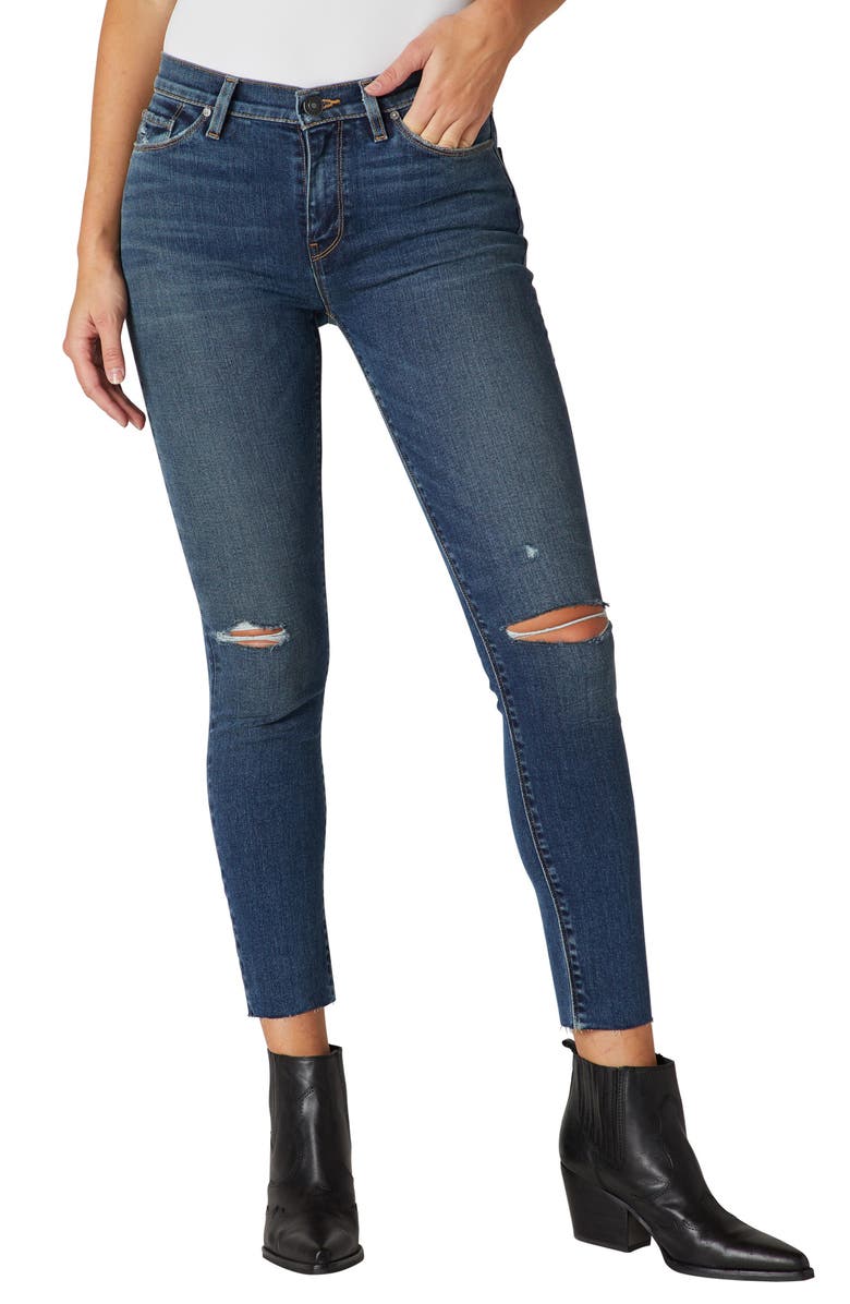Hudson Jeans Nico Ripped Mid Rise Ankle Skinny Jeans, Main, color, 