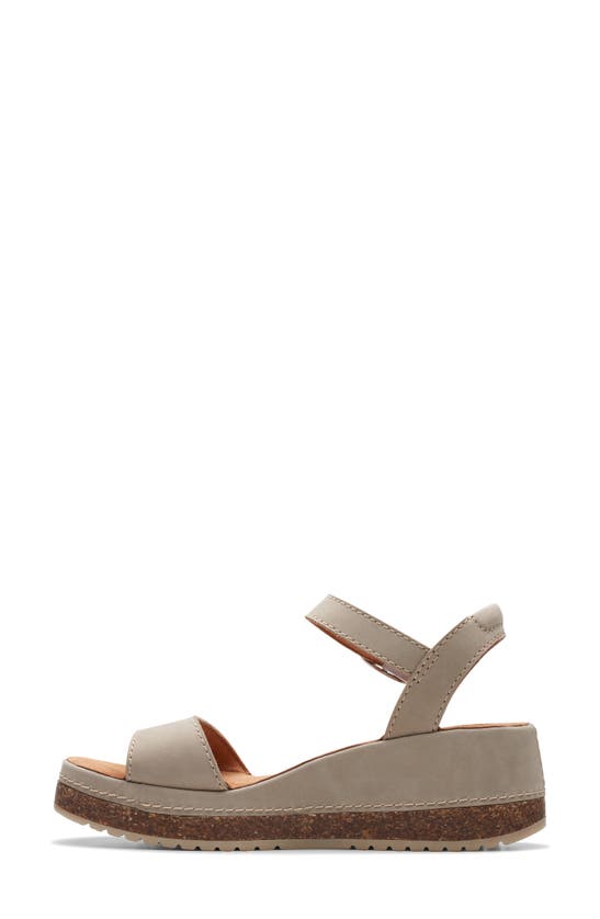 Shop Clarks Kassanda Lily Wedge Sandal In Stone Nubuck