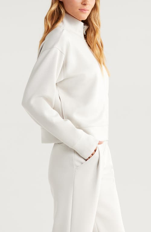 Zella Luxe Scuba Stand Collar Jacket In Grey Moonbeam
