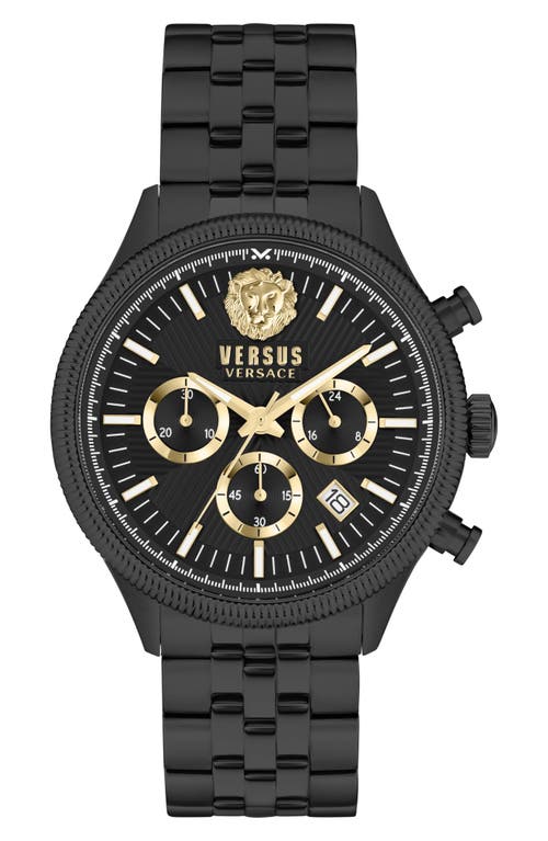 Versus Versace Colonne Chronograph Bracelet Watch, 44mm In Ip Black/black