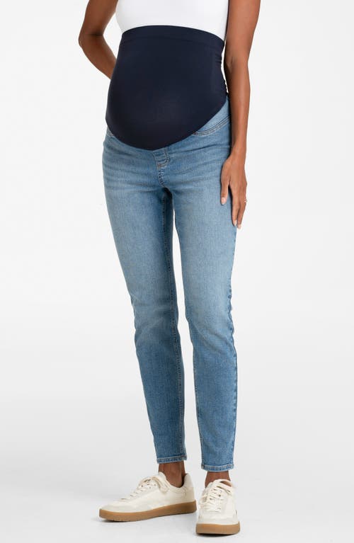 Seraphine Over the Bump Skinny Maternity Jeans Light Blue at Nordstrom,