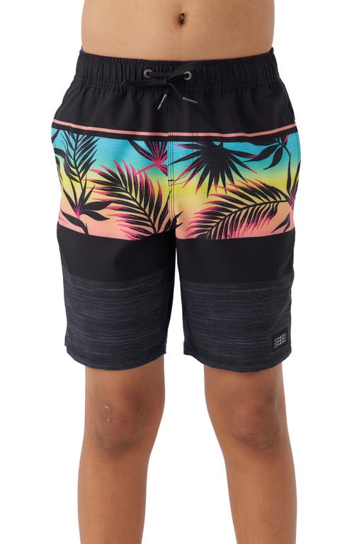 Shop O'neill Hermosa Swim Trunks In Black Tropic Multi