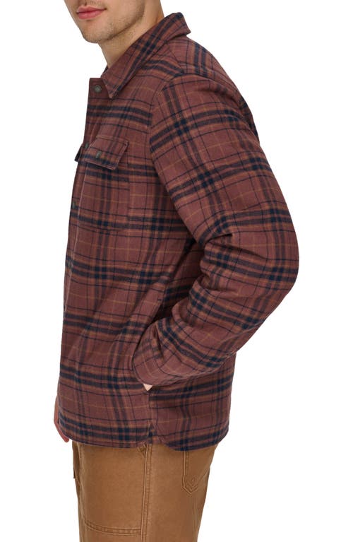 Shop Levi's Quilt Lined Cotton Shacket In Burgundy Plaid