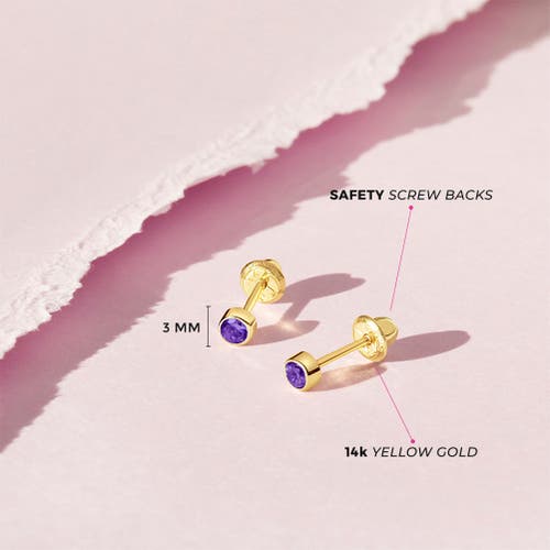 In Season Jewelry 14k Tiny Cubic Zirconia Birthstone Earrings In February