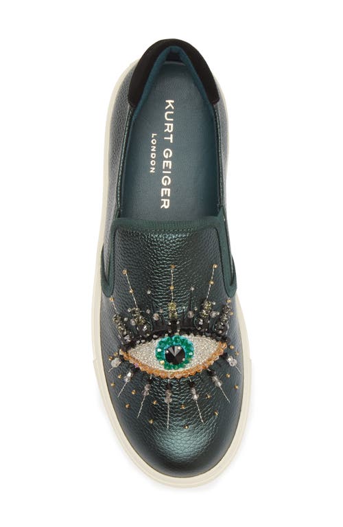 Kurt Geiger London Leah Eye Slip-on Sneaker In Green Multi