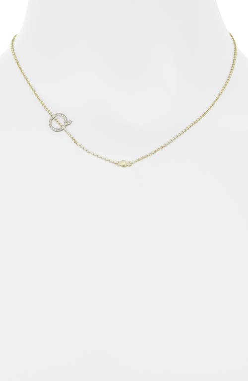 Meshmerise Bezel Diamond Initial Chain Necklace In Yellow-q