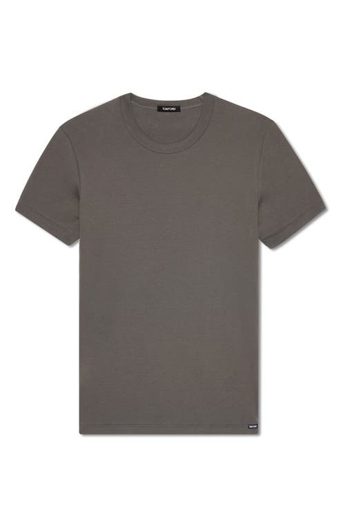 Shop Tom Ford Cotton Jersey Crewneck T-shirt In Slate