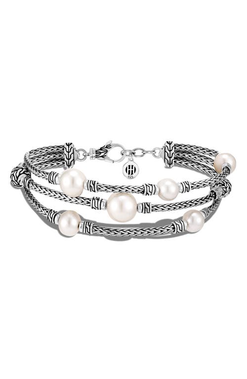 John Hardy Classic Chain Triple Row Bracelet in White at Nordstrom, Size Medium