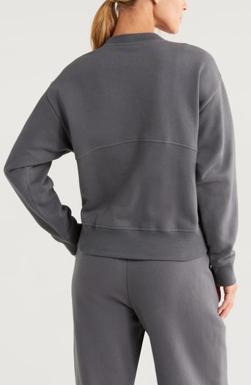 Shop Zella Cloud Fleece Sweatshirt In Grey Forged