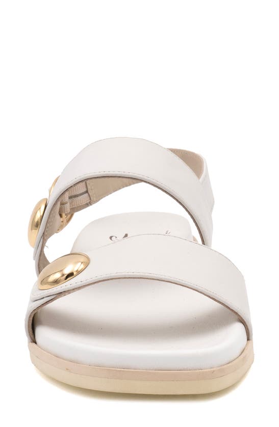 Shop Amalfi By Rangoni Bargino Slingback Sandal In Bianco Savana Gold Hardware