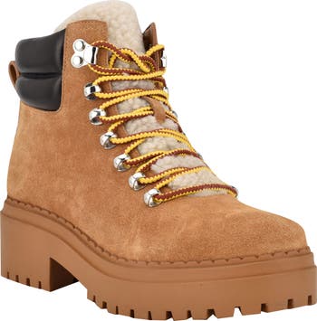 Marc fisher shearling sales lace up boot