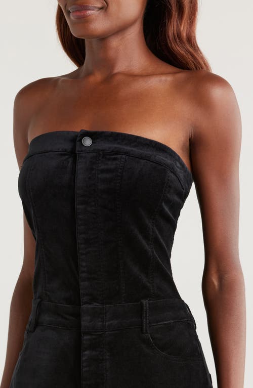 GOOD AMERICAN GOOD AMERICAN FIT FOR SUCCESS STRAPLESS VELVET JUMPSUIT