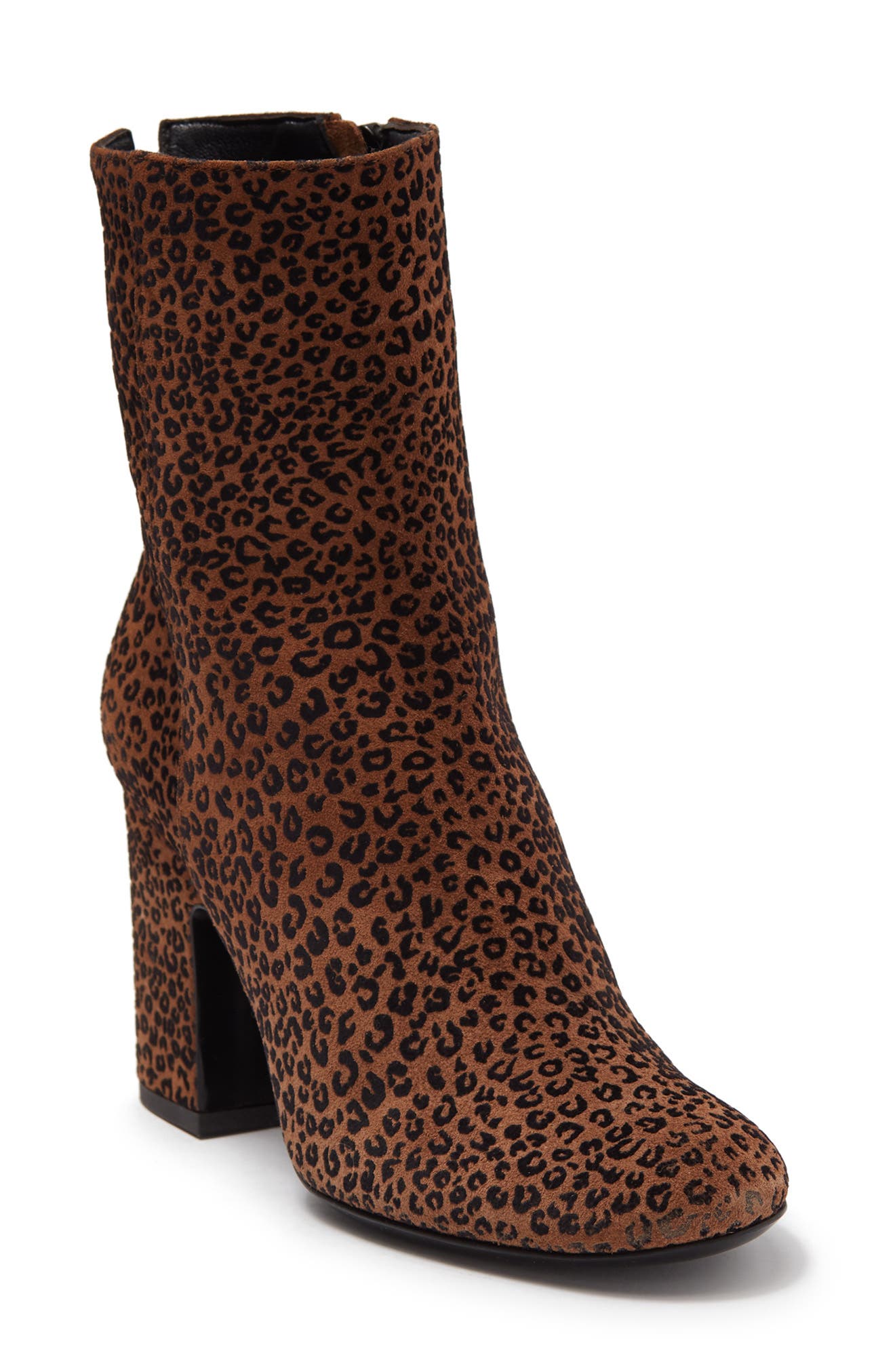 leopard print suede boots