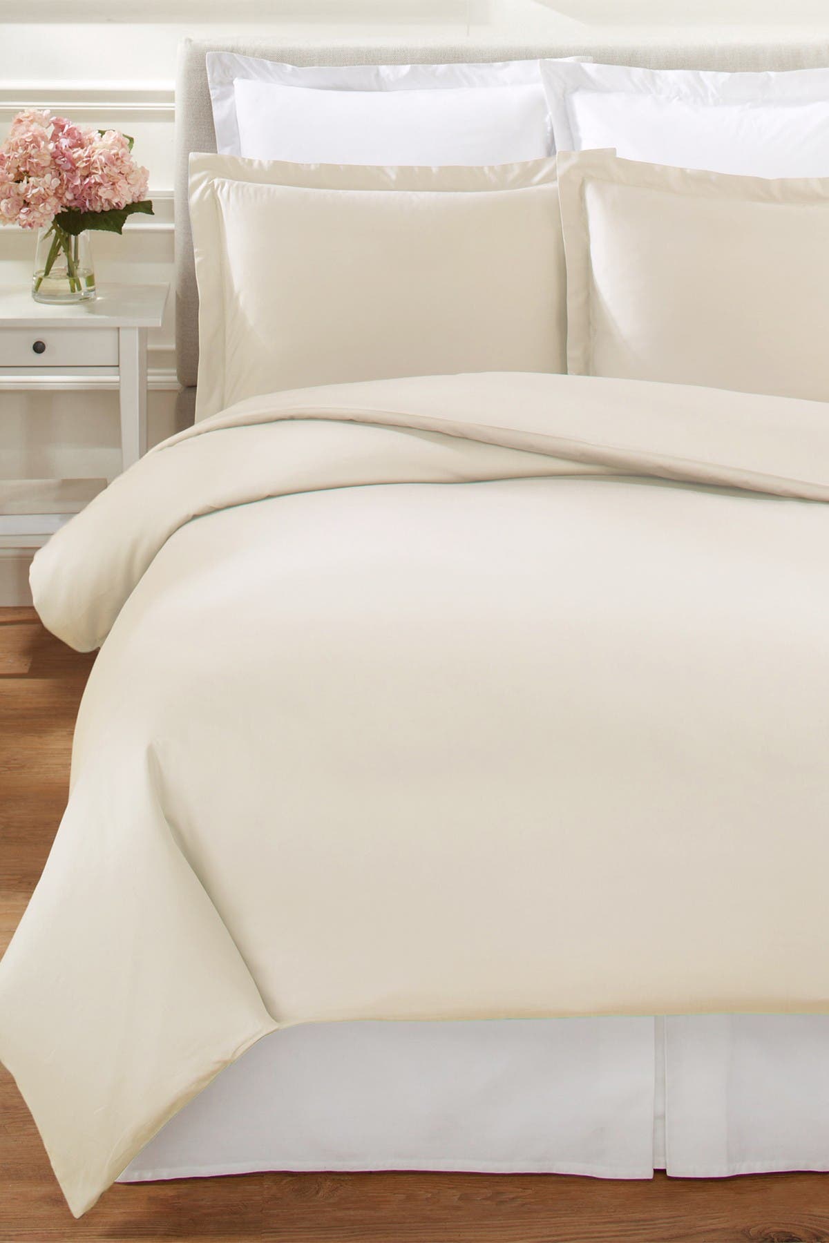 Melange Full/queen 400 Thread Count Cotton Supima Cotton Duvet Set In Ivory