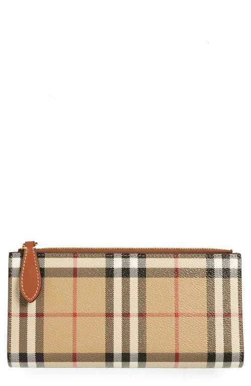 burberry Large Vintage Check Coated Canvas & Leather Bifold Wallet in Archive Beige at Nordstrom