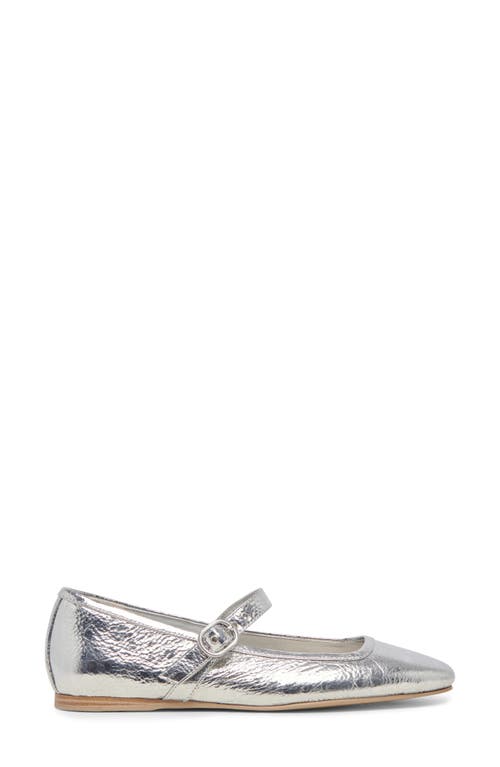 Shop Dolce Vita Rodni Mary Jane Flat In Silver Distressed Leather