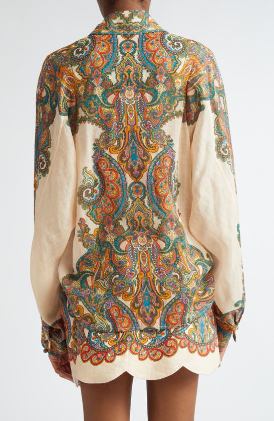 Shop Zimmermann Ottie Paisley Print Oversize Shirt In Multi Paisley