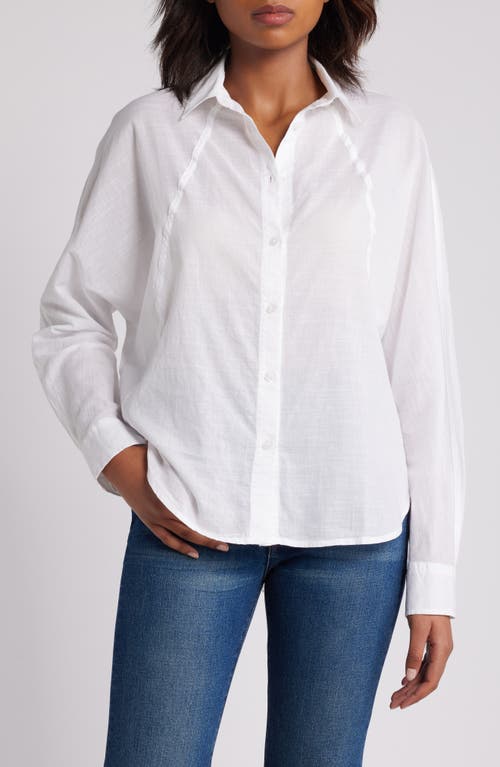 Shop Caslonr Caslon(r) Dolman Sleeve Cotton Button-up Shirt In White