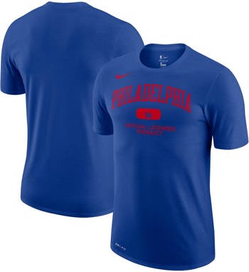 Men's Nike Royal Philadelphia 76ers Long Sleeve Shooting Performance Shirt