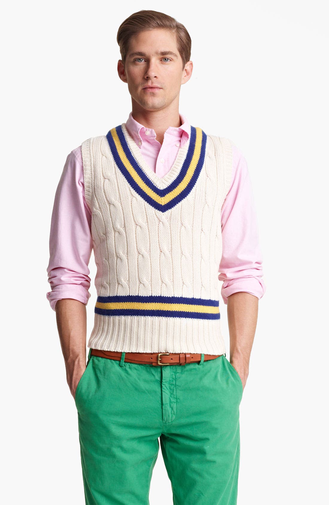 polo and sweater vest