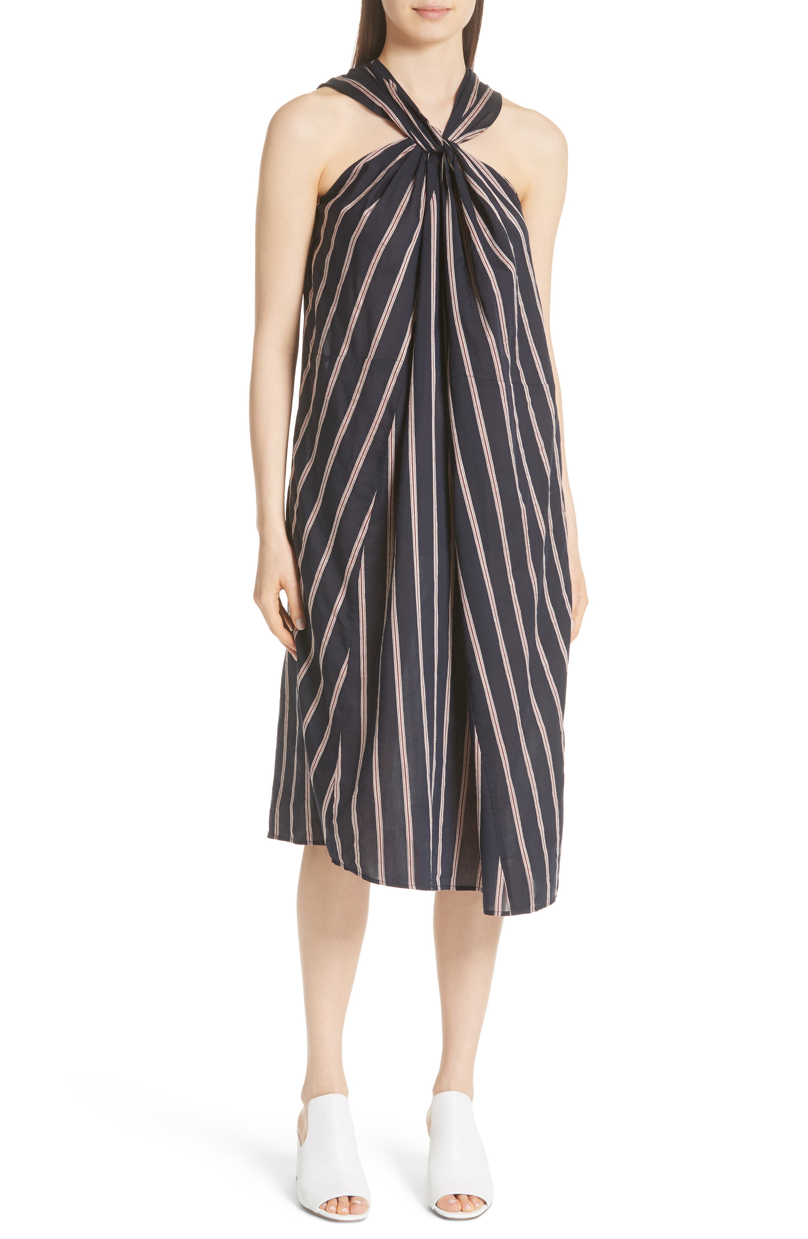 twist neck halter dress