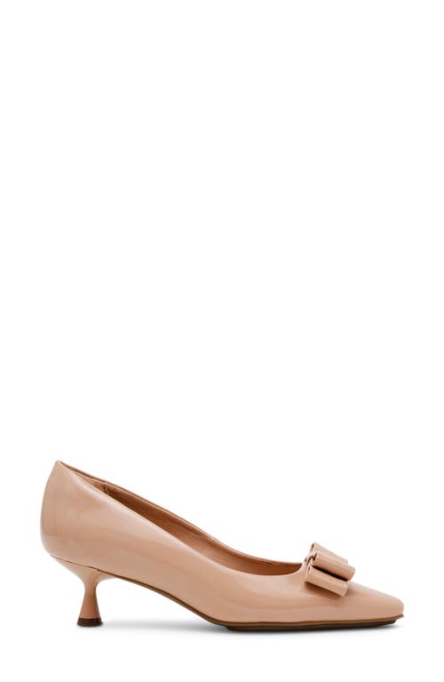 Shop Anne Klein Theresa Bow Pump In Beige Patent