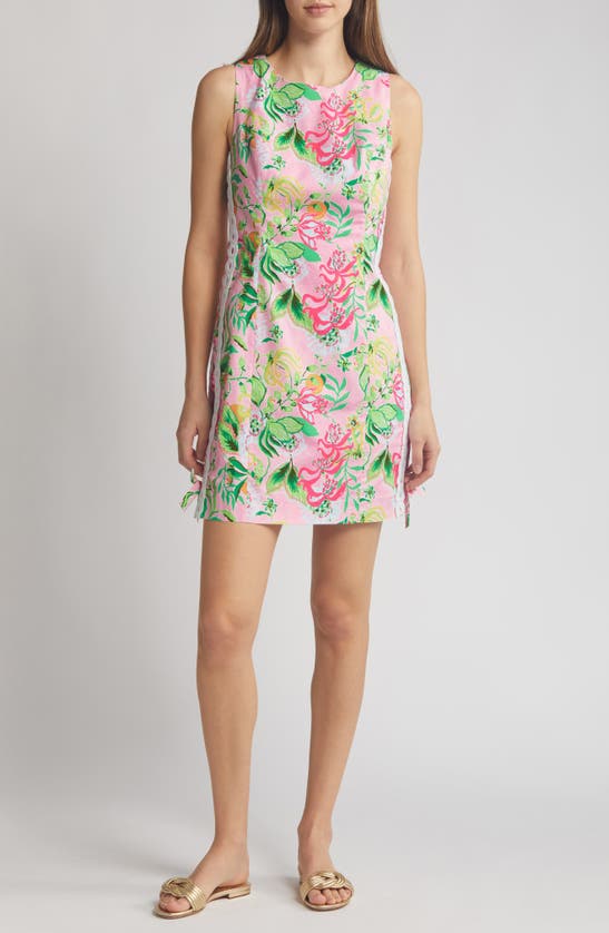 Shop Lilly Pulitzer ® Mila Floral Sleeveless Stretch Cotton Shift Dress In Multi Via Amore Spritzer