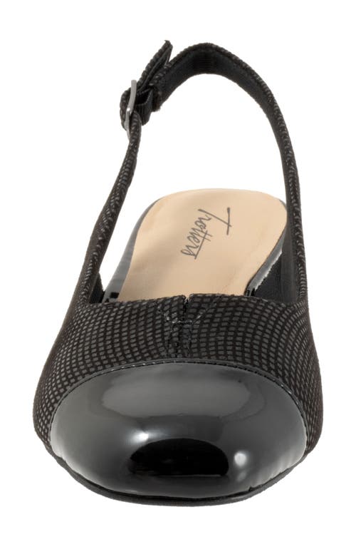 Trotters Dea Woven Slingback Pump In Black Mini Dot
